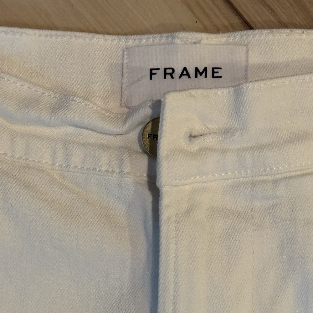 Frame Le High Straight Denim White Ankle & Distressed Jeans